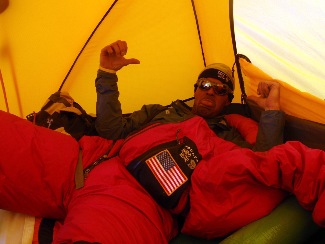 Downtime in tent South Col